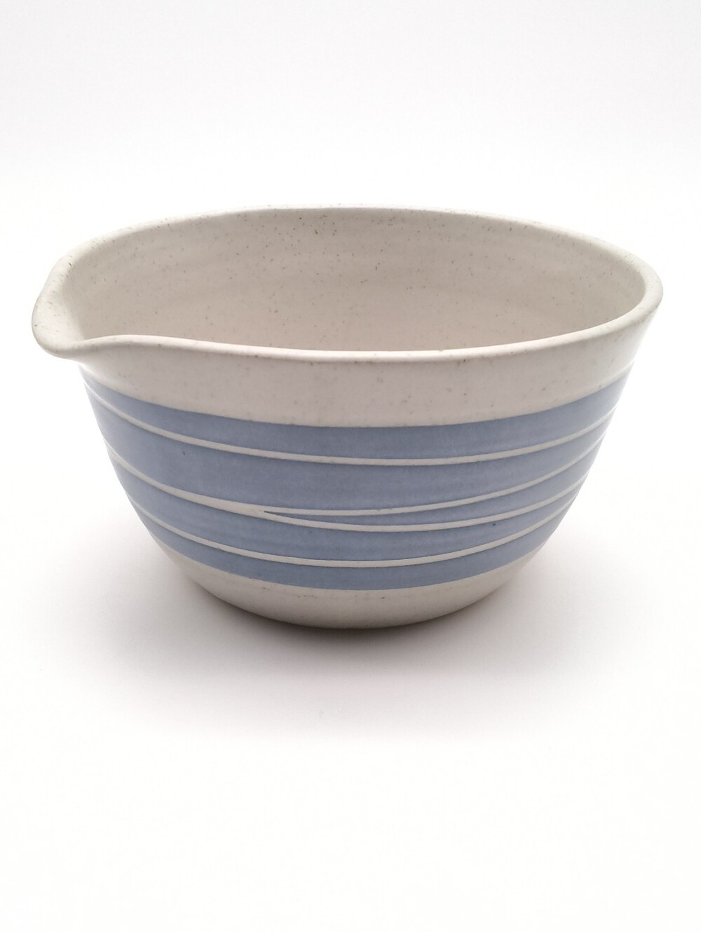 Vintage Ross Canada Signed Studio Pottery Spouted Batter Mixing Bowl